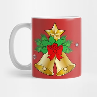 Gold Christmas Bells Decoration with Bow Mug